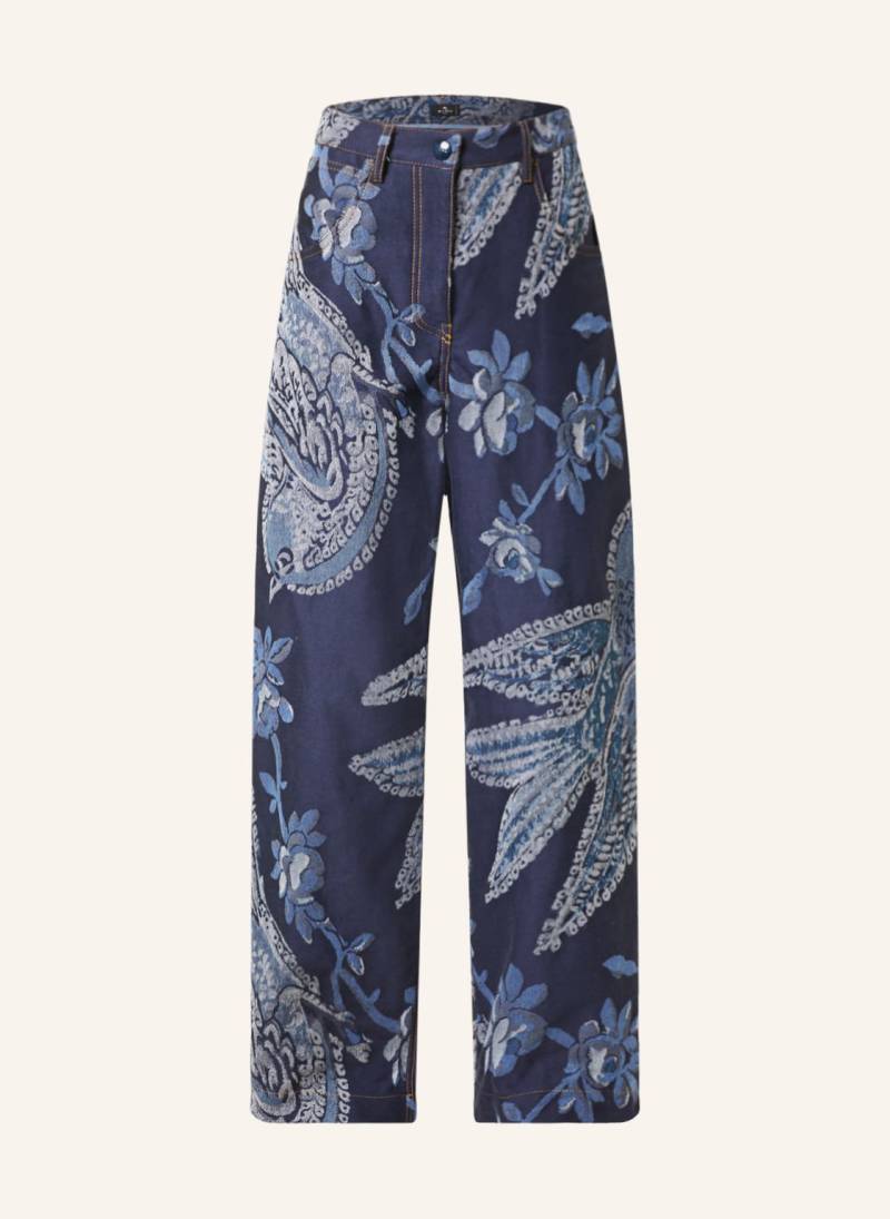 Etro Marlenehose Aus Jacquard blau von ETRO