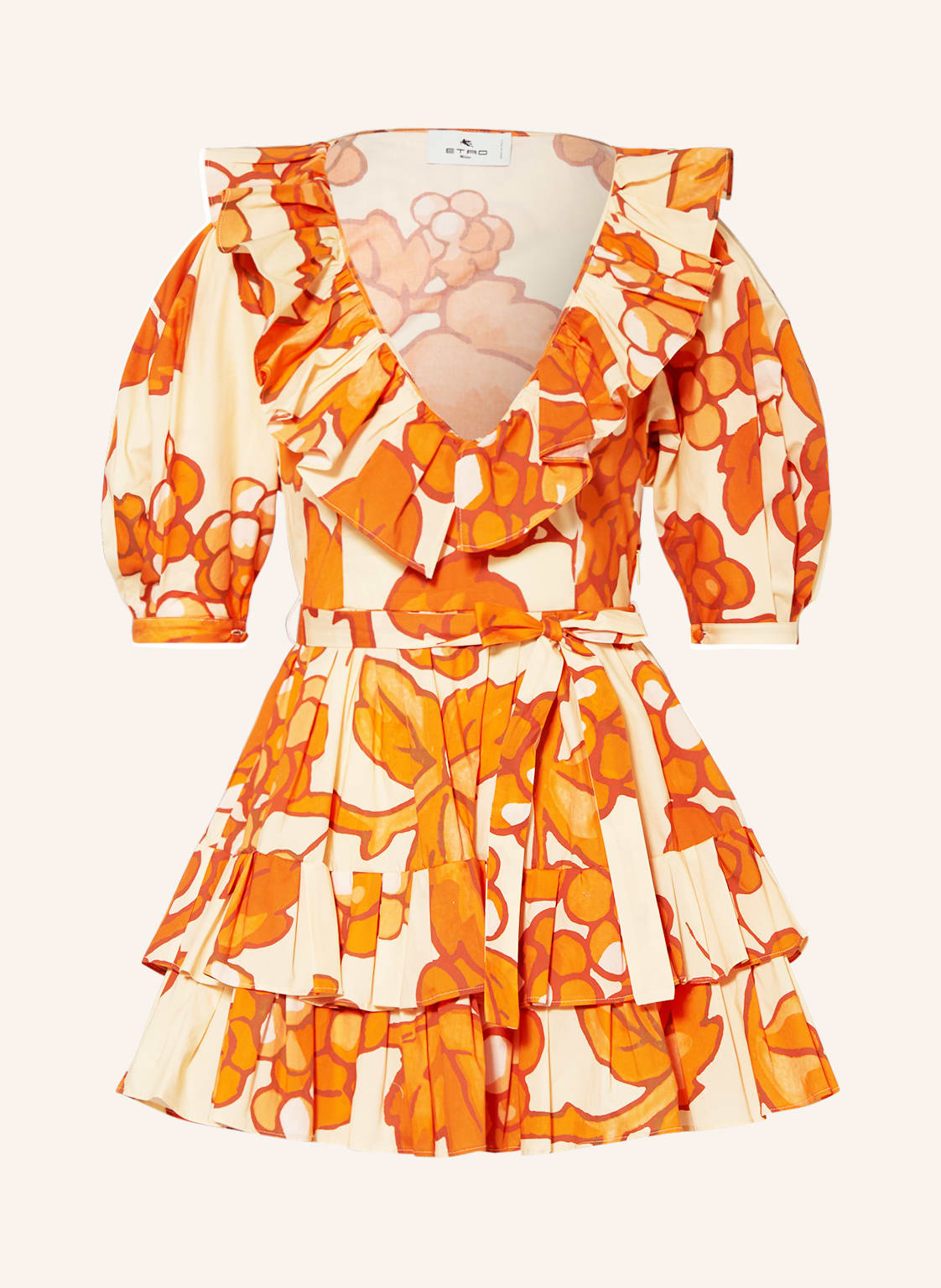Etro Strandkleid Mit Volants orange Etro Strandkleid Mit Volants orange von ETRO