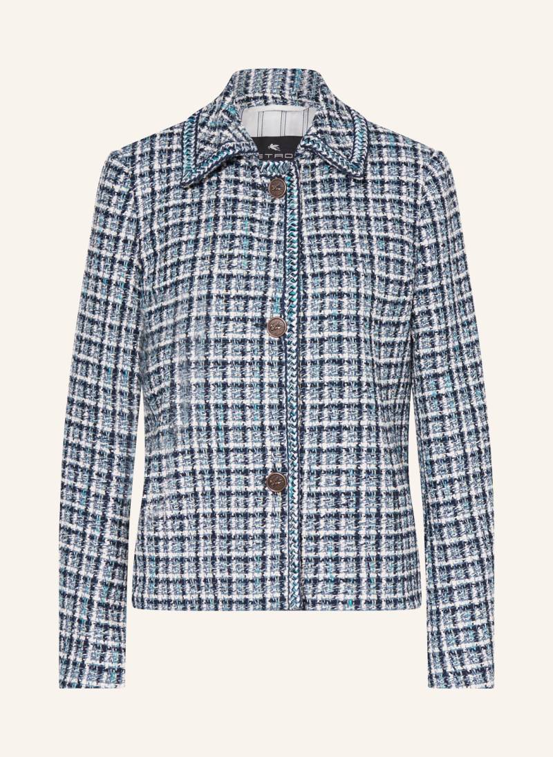 Etro Tweed-Jacke blau von ETRO