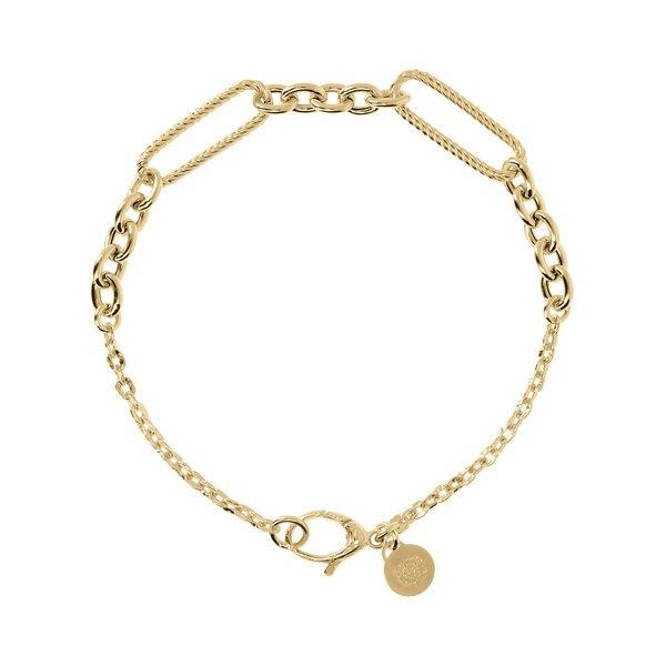 Alterniertes Link Armband 18kt Gold Plattiert Damen Gelbgold 20cm von ETRUSCA GIOIELLI