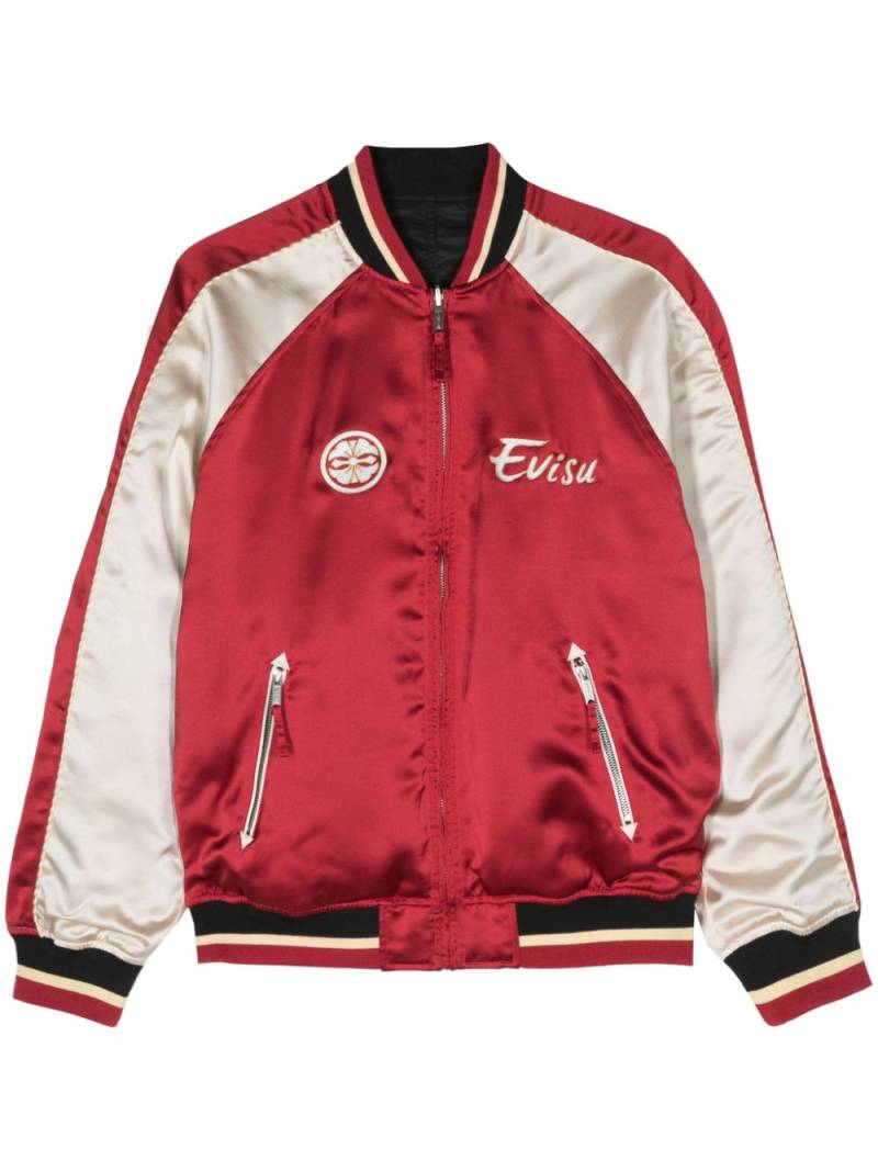 EVISU Seagull And The Great Wave satin bomber jacket - Red von EVISU