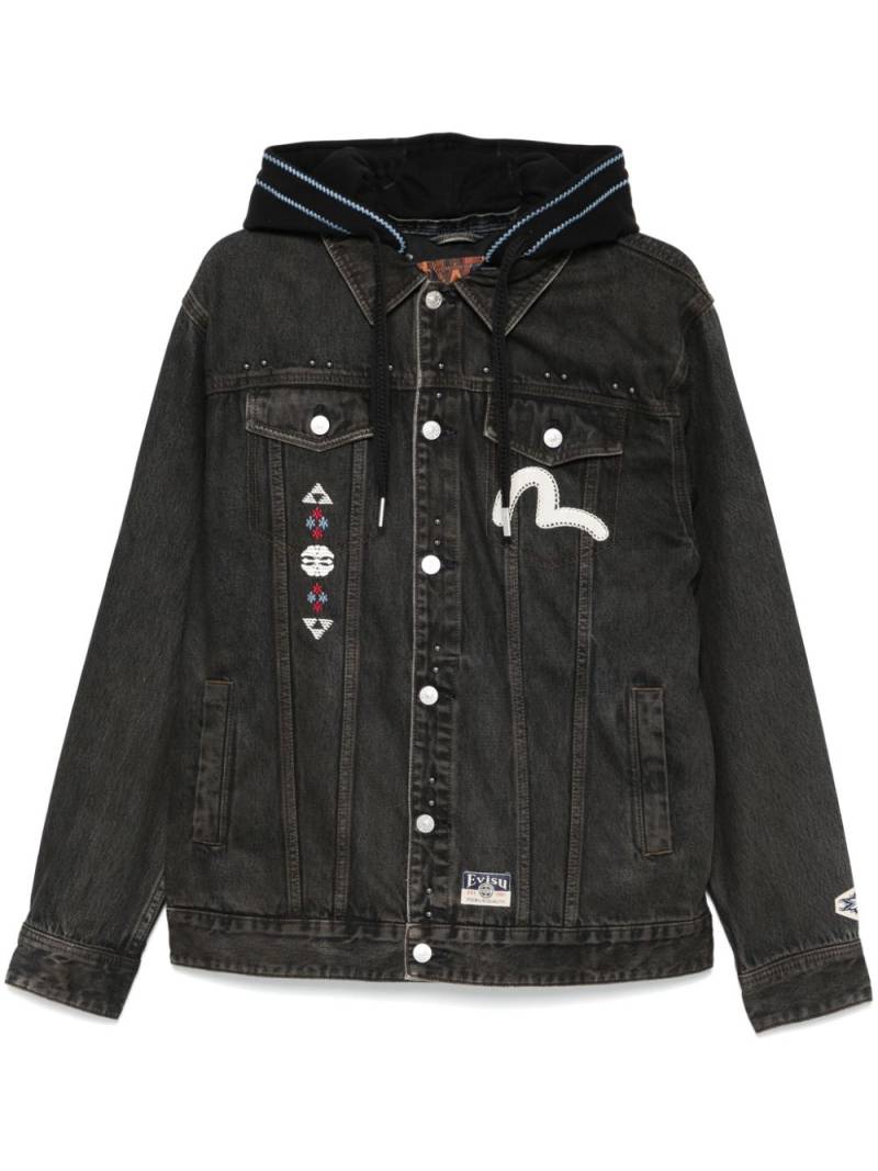 EVISU patchwork denim jacket - Black von EVISU