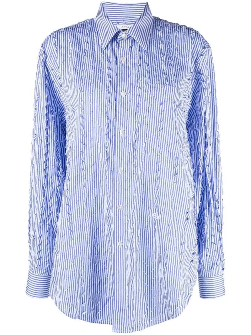 EYTYS striped pinked long-sleeve shirt - Blue von EYTYS