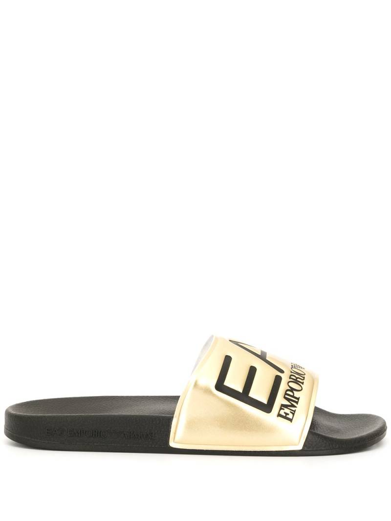 Ea7 Emporio Armani branded slides - Gold von Ea7 Emporio Armani