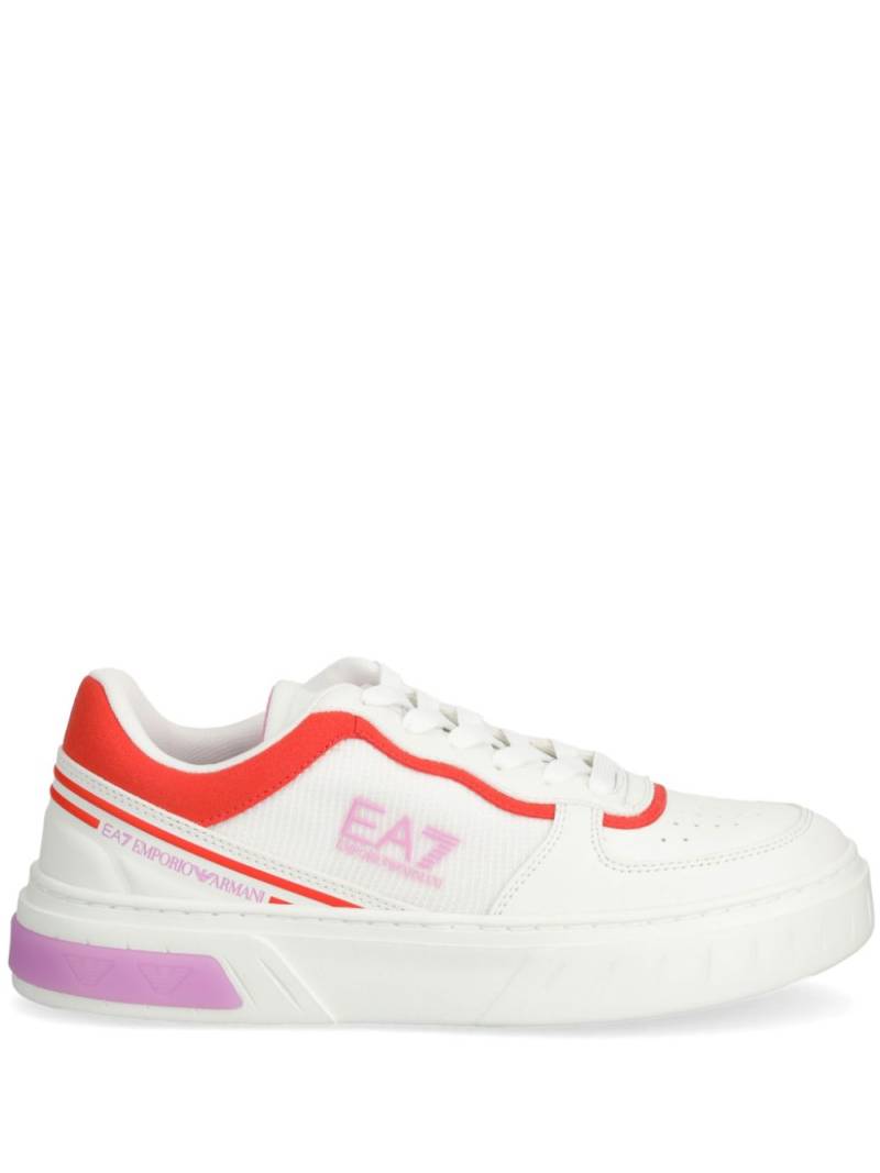 Ea7 Emporio Armani contrasting lace up trainers - White von Ea7 Emporio Armani