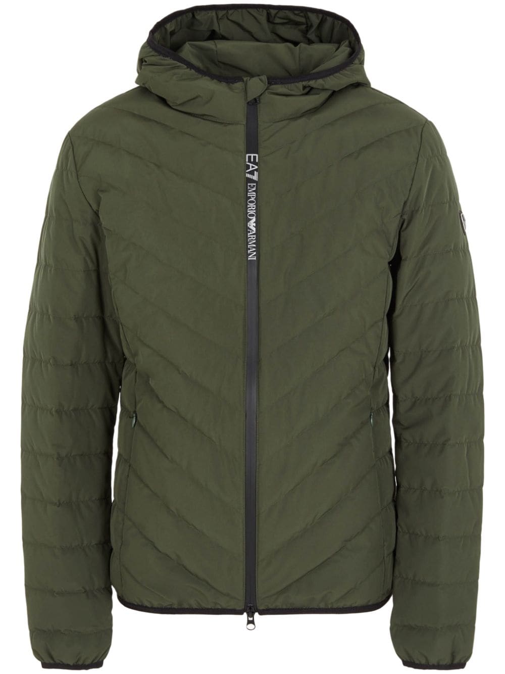 Ea7 Emporio Armani hooded chevron-quilted jacket - Green von Ea7 Emporio Armani