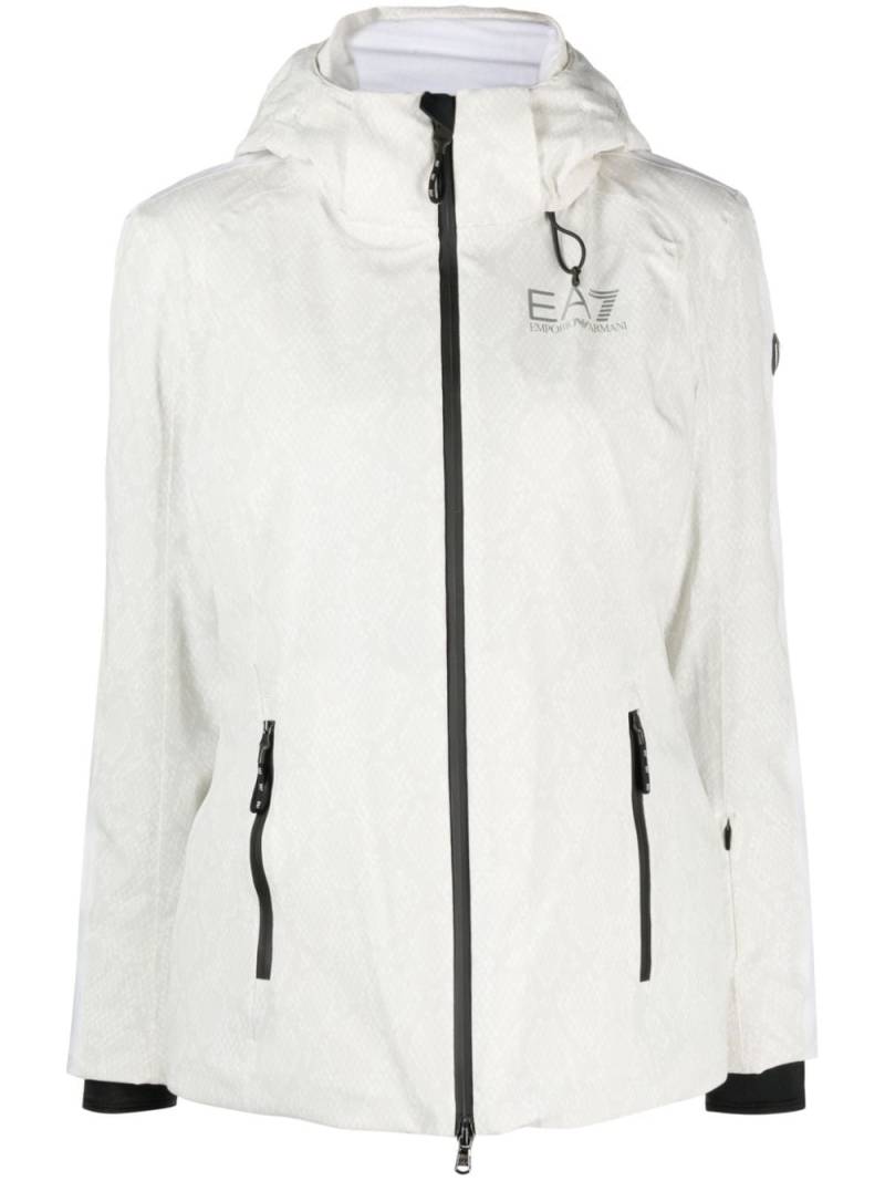 Ea7 Emporio Armani insulated python-print ski jacket - White von Ea7 Emporio Armani