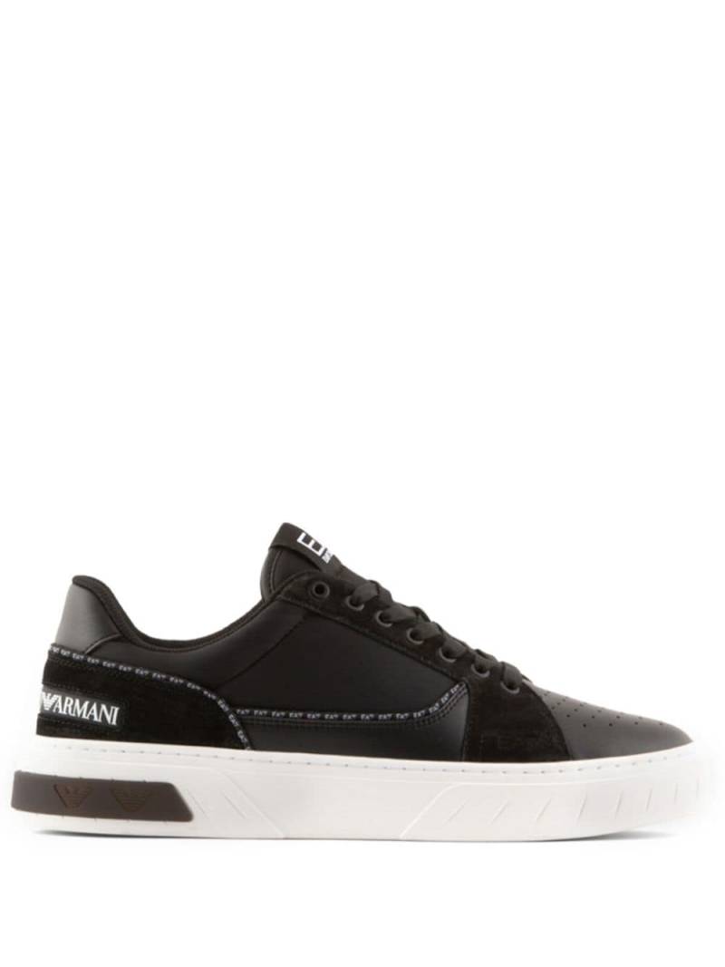 Ea7 Emporio Armani lace-up leather sneakers - Black von Ea7 Emporio Armani