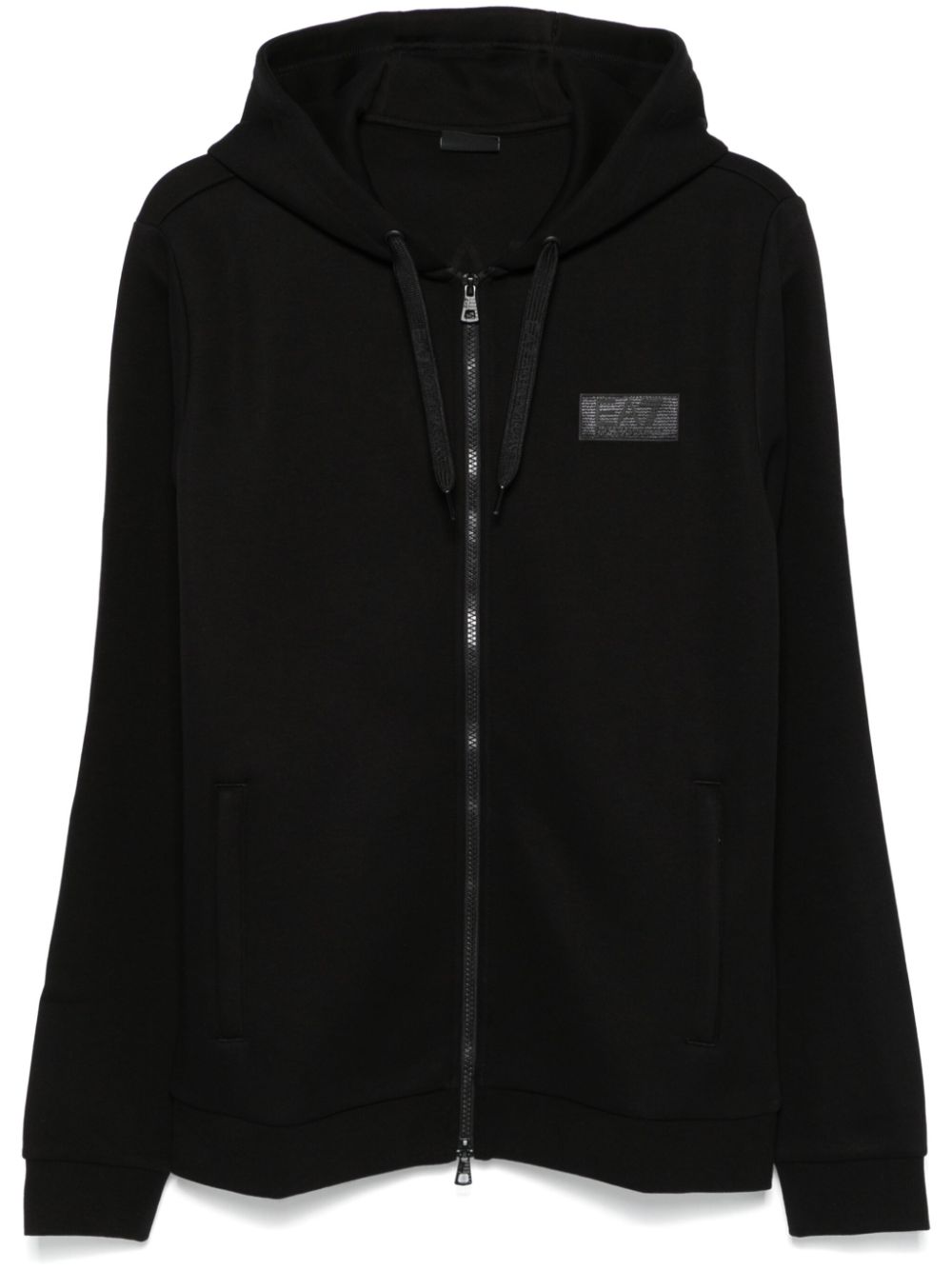 Ea7 Emporio Armani logo-appliqué hoodie - Black von Ea7 Emporio Armani