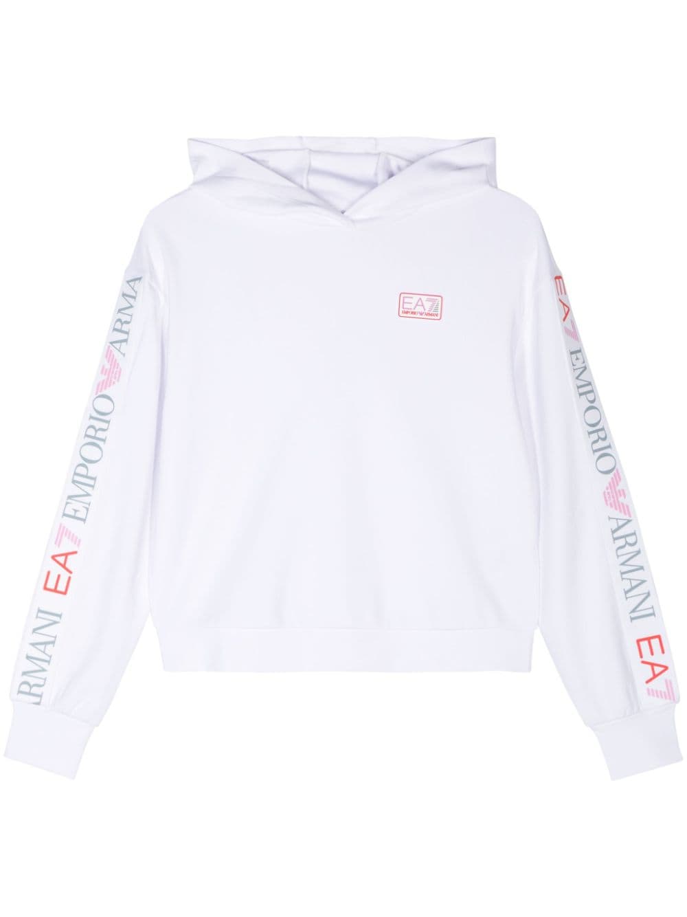 Ea7 Emporio Armani logo-appliqué jersey hoodie - White von Ea7 Emporio Armani