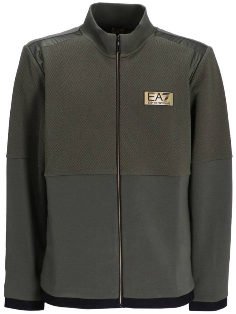 Ea7 Emporio Armani logo-appliqué panelled jacket - Green von Ea7 Emporio Armani