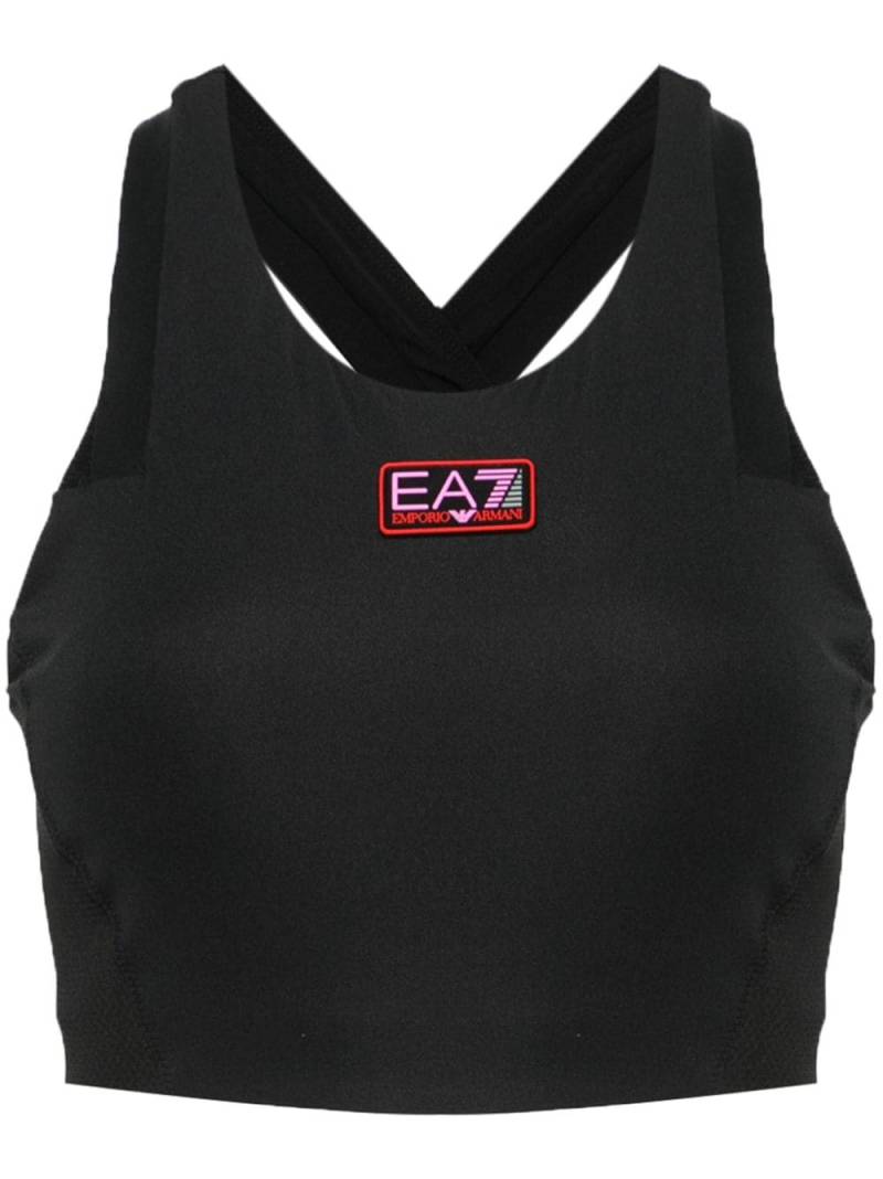 Ea7 Emporio Armani logo-detail sports bra - Black von Ea7 Emporio Armani