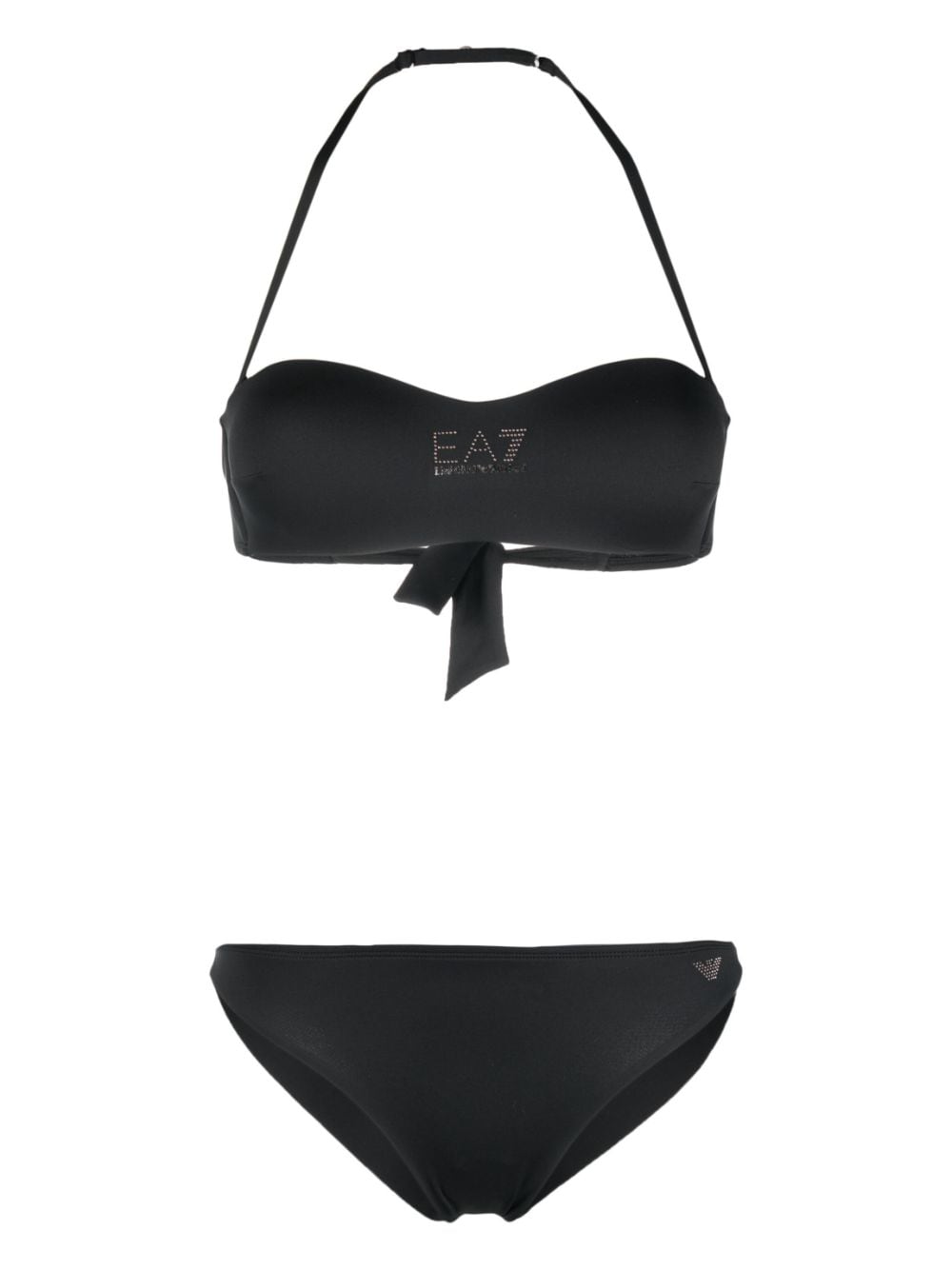 Ea7 Emporio Armani logo-embellished bikini set - Black von Ea7 Emporio Armani