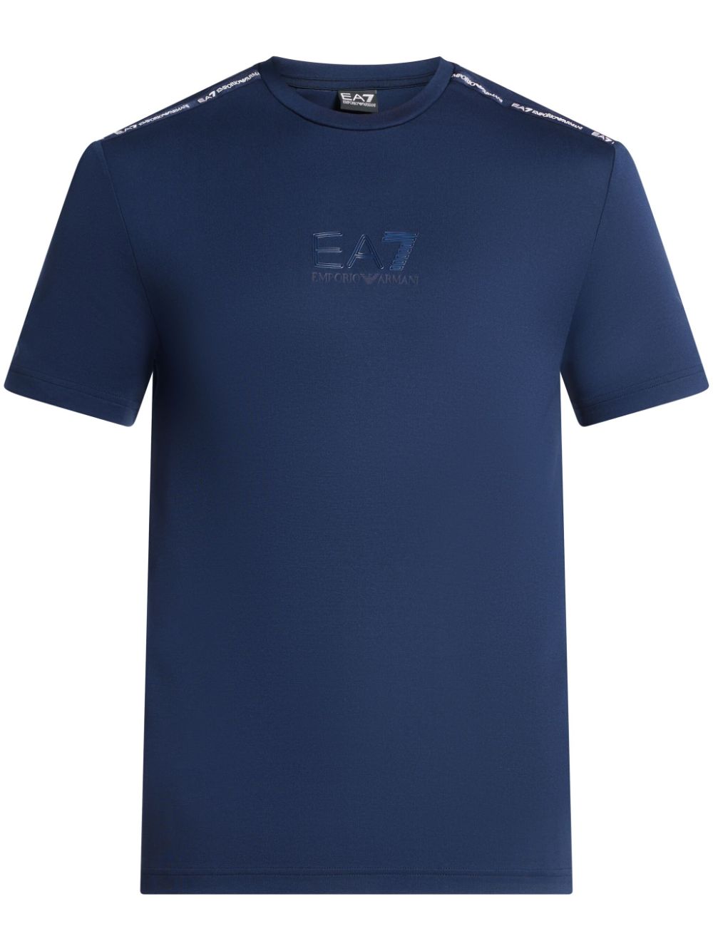 Ea7 Emporio Armani logo-embossed T-shirt - Blue von Ea7 Emporio Armani