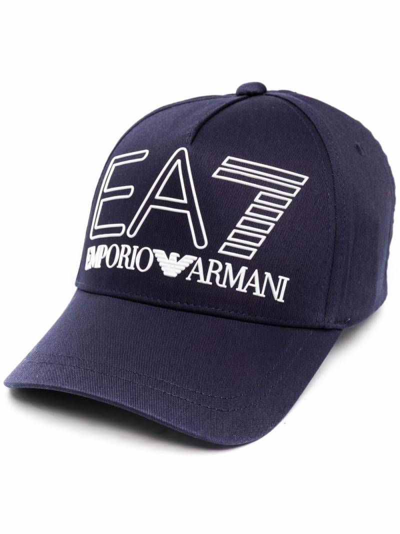 Ea7 Emporio Armani logo-embossed cotton baseball cap - Blue von Ea7 Emporio Armani