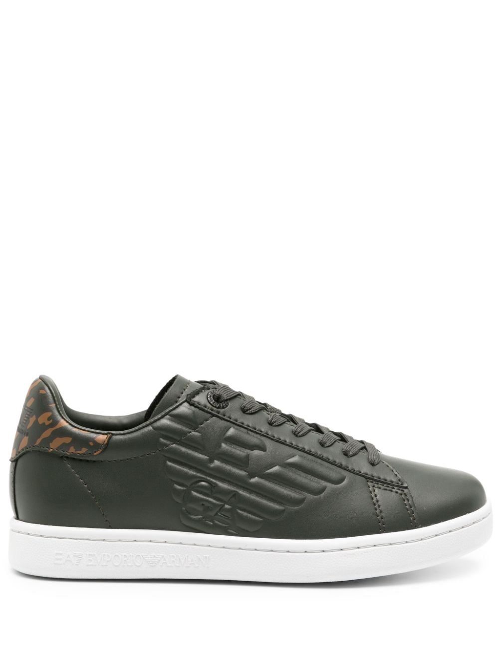 Ea7 Emporio Armani logo-embossed leather sneakers - Green von Ea7 Emporio Armani