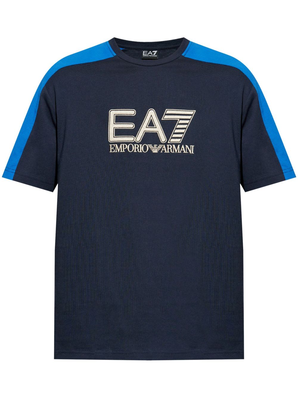 Ea7 Emporio Armani logo-embroidered T-shirt - Blue von Ea7 Emporio Armani