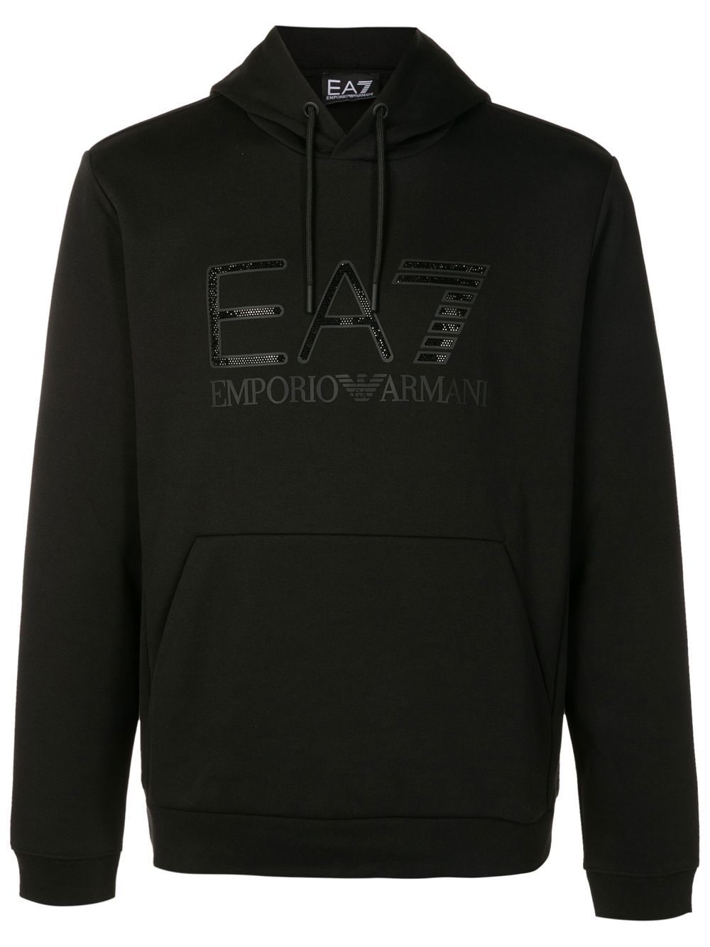 Ea7 Emporio Armani logo-embroidered hoodie - Black von Ea7 Emporio Armani