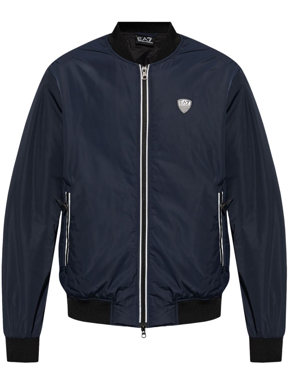 Ea7 Emporio Armani logo-patch bomber jacket - Blue von Ea7 Emporio Armani