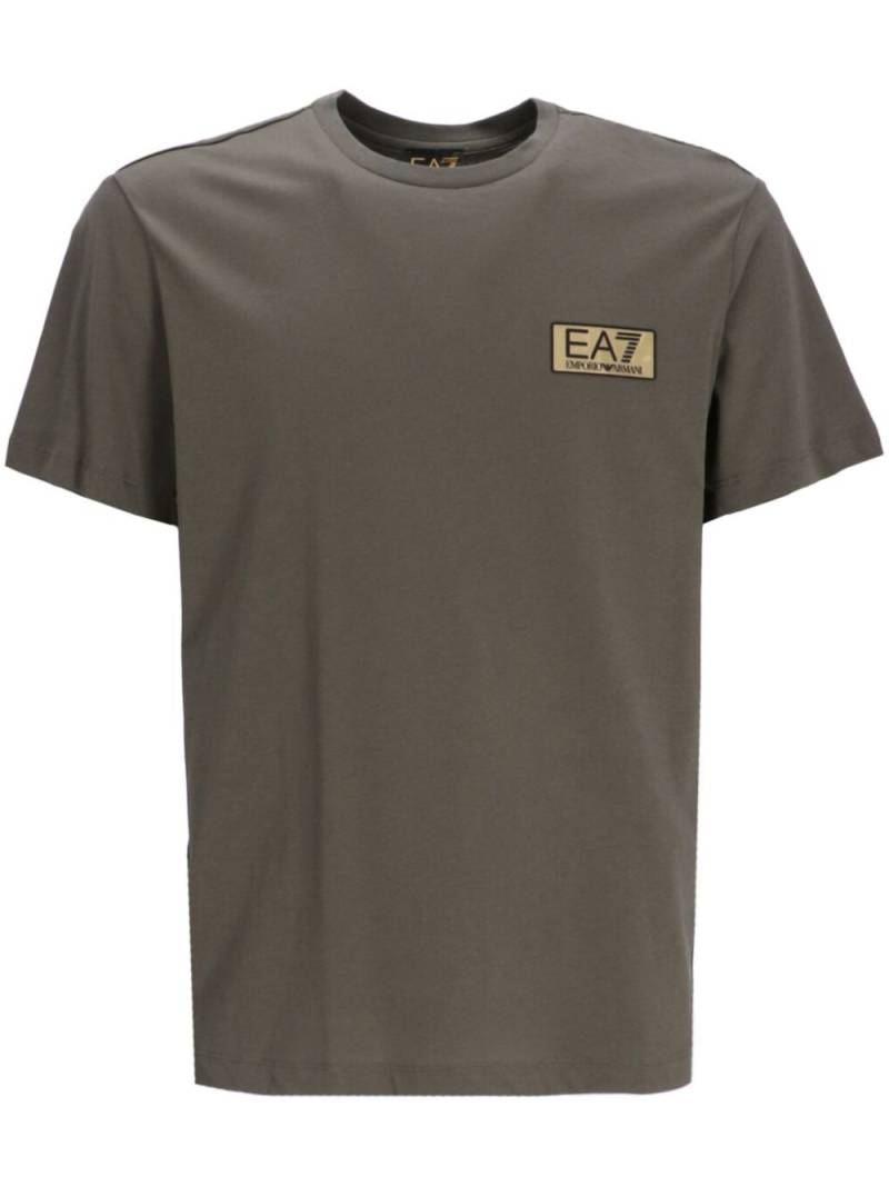 Ea7 Emporio Armani logo-patch cotton T-shirt - Green von Ea7 Emporio Armani