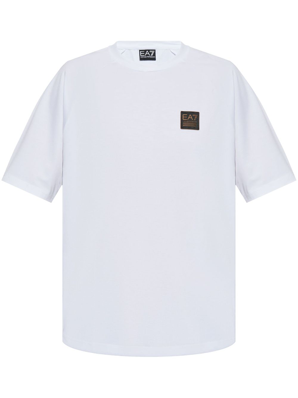 Ea7 Emporio Armani logo-patch cotton t-shirt - White von Ea7 Emporio Armani