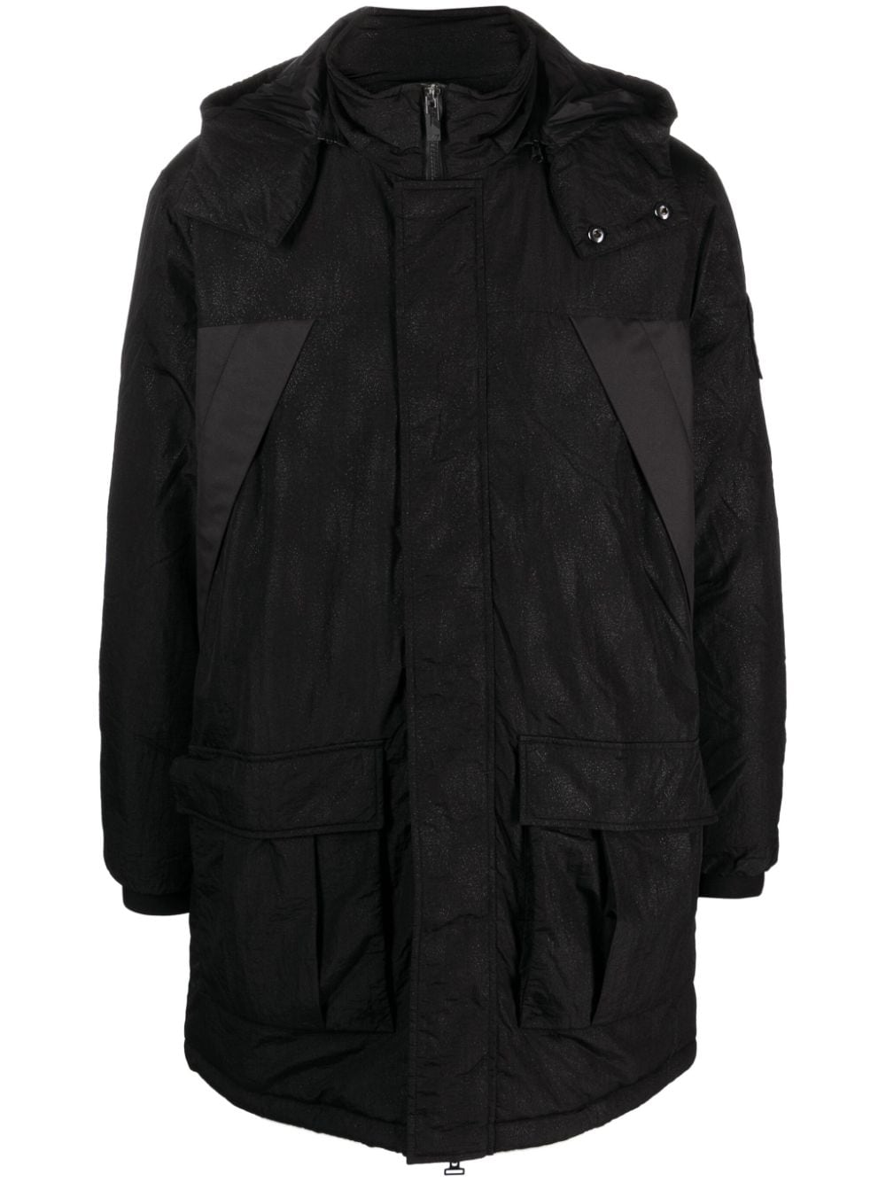 Ea7 Emporio Armani logo-patch hooded jacket - Black von Ea7 Emporio Armani