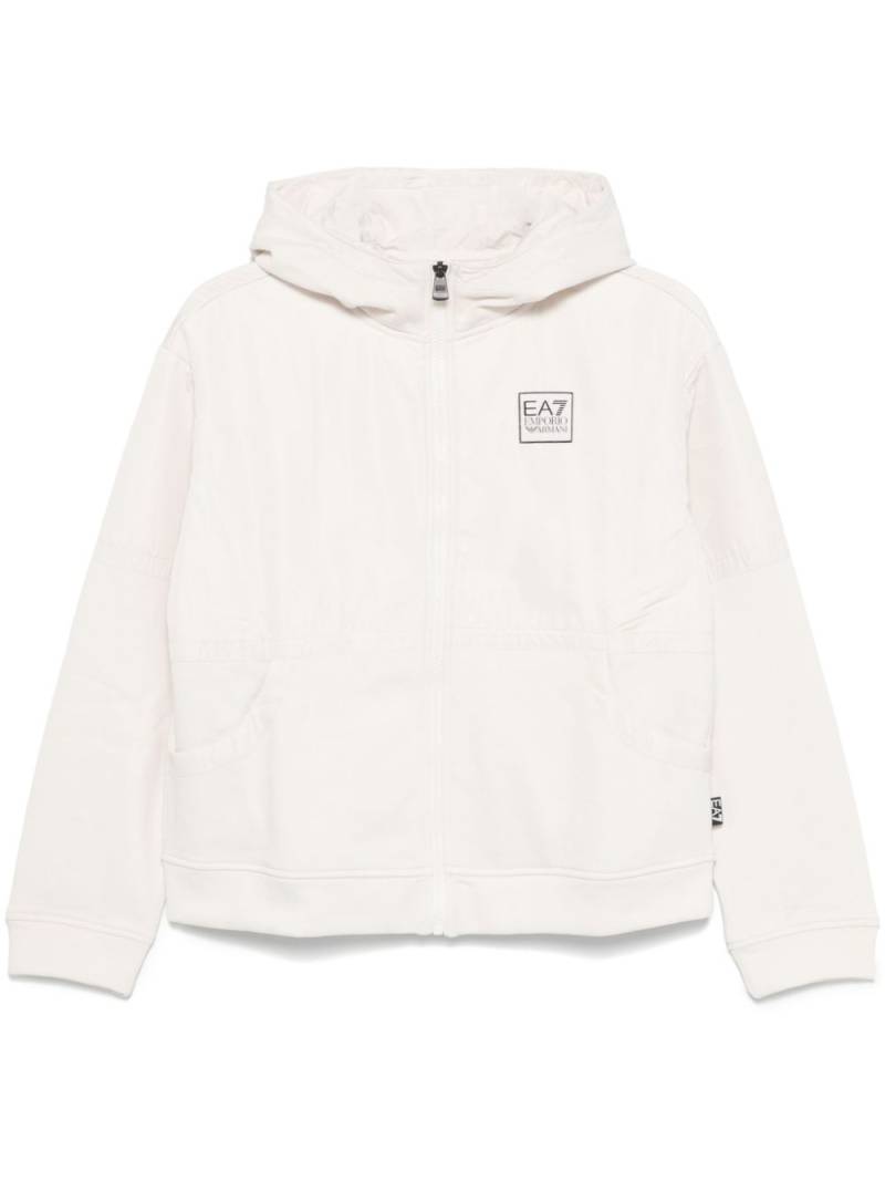 Ea7 Emporio Armani logo-patch hoodie - White von Ea7 Emporio Armani