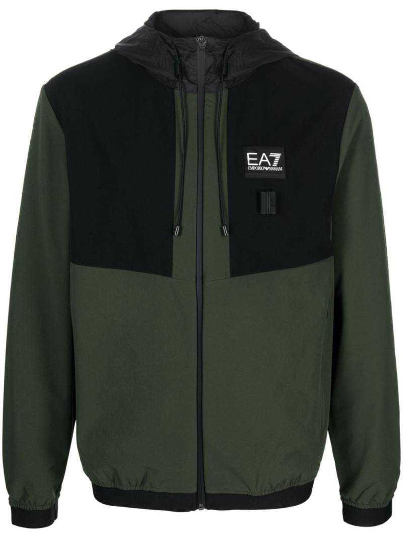 Ea7 Emporio Armani logo-patch panelled jacket - Green von Ea7 Emporio Armani