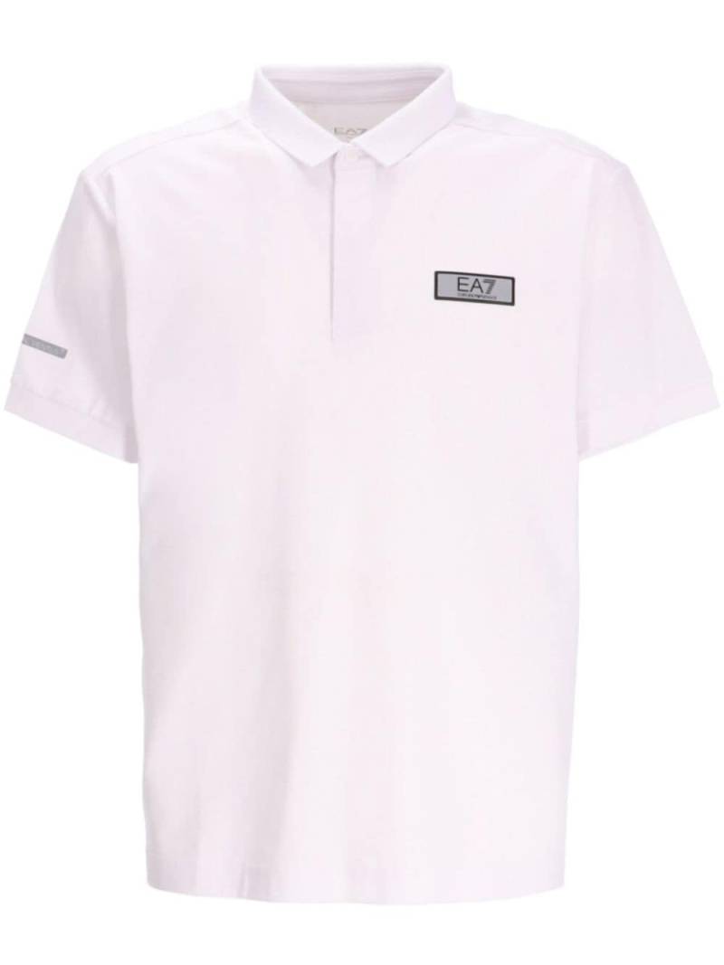 Ea7 Emporio Armani logo-patch pol shirt - Neutrals von Ea7 Emporio Armani