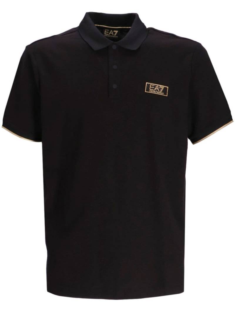 Ea7 Emporio Armani logo patch polo shirt - Black von Ea7 Emporio Armani