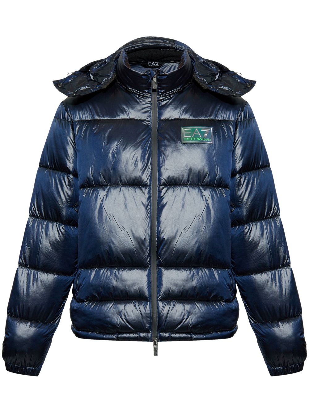 Ea7 Emporio Armani logo-patch puffer jacket - Blue von Ea7 Emporio Armani