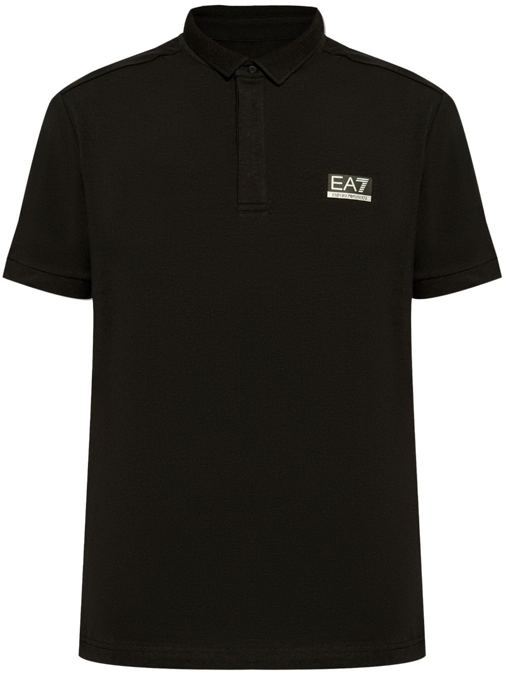 Ea7 Emporio Armani logo-patch short-sleeve polo shirt - Black von Ea7 Emporio Armani
