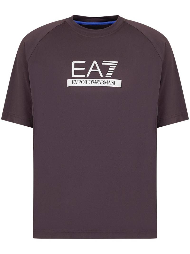 Ea7 Emporio Armani logo-print T-shirt - Brown von Ea7 Emporio Armani