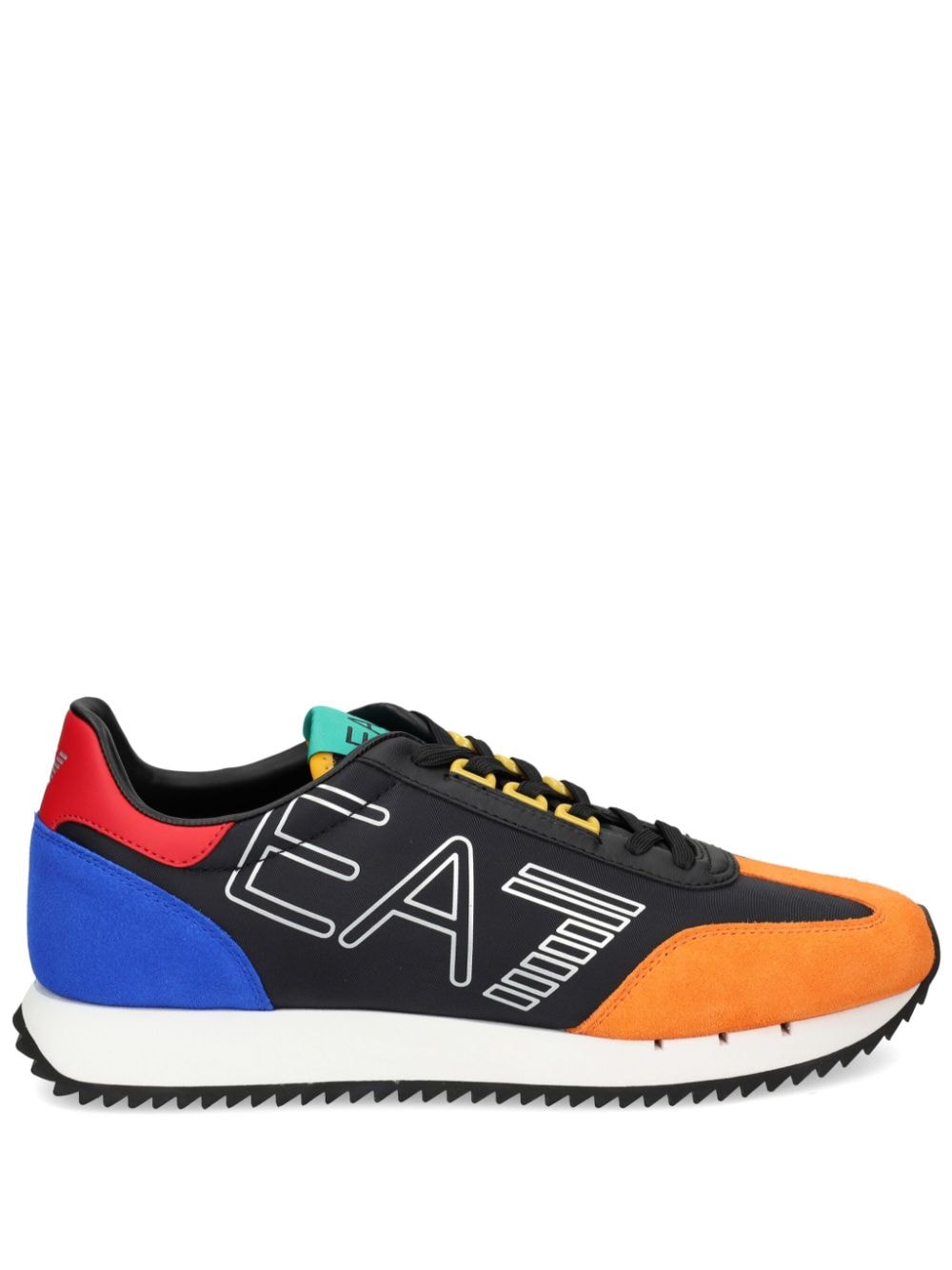 Ea7 Emporio Armani logo-print colour-block sneakers - Black von Ea7 Emporio Armani