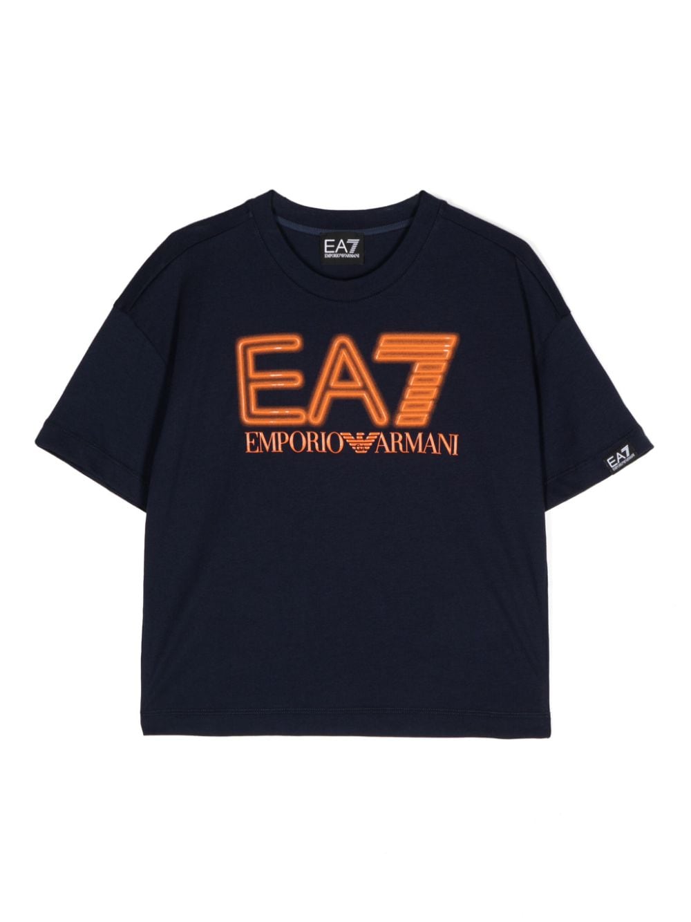 Ea7 Emporio Armani logo-print cotton T-shirt - Blue von Ea7 Emporio Armani