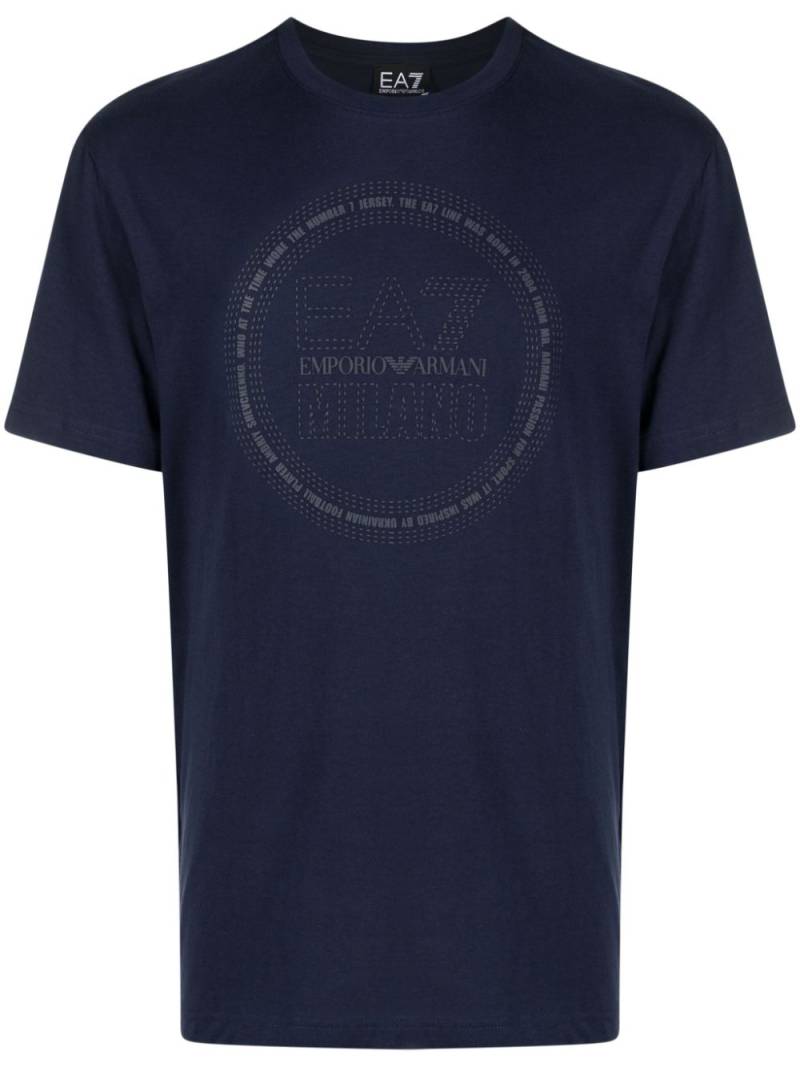 Ea7 Emporio Armani logo-print cotton T-shirt - Blue von Ea7 Emporio Armani