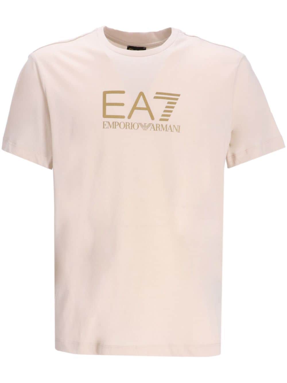 Ea7 Emporio Armani logo-print cotton T-shirt - Neutrals von Ea7 Emporio Armani