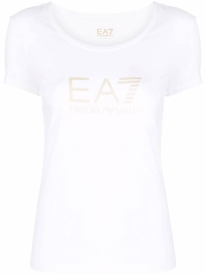 Ea7 Emporio Armani logo-print cotton T-shirt - White von Ea7 Emporio Armani