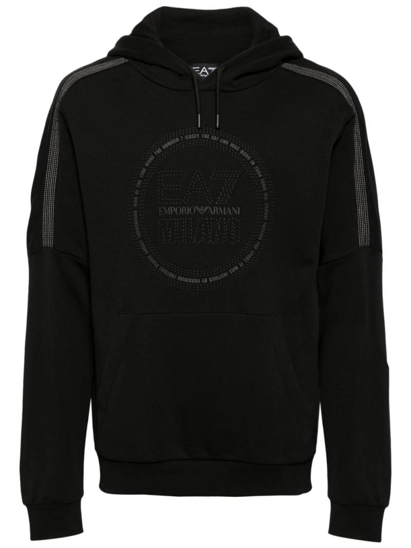 Ea7 Emporio Armani logo-print cotton hoodie - Black von Ea7 Emporio Armani