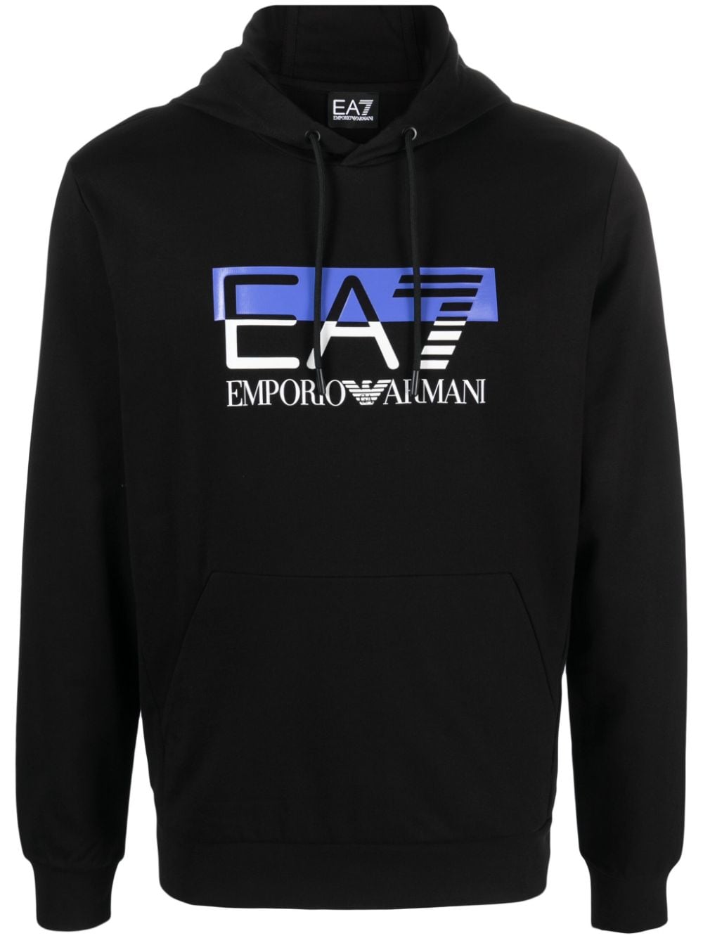 Ea7 Emporio Armani logo-print cotton hoodie - Black von Ea7 Emporio Armani