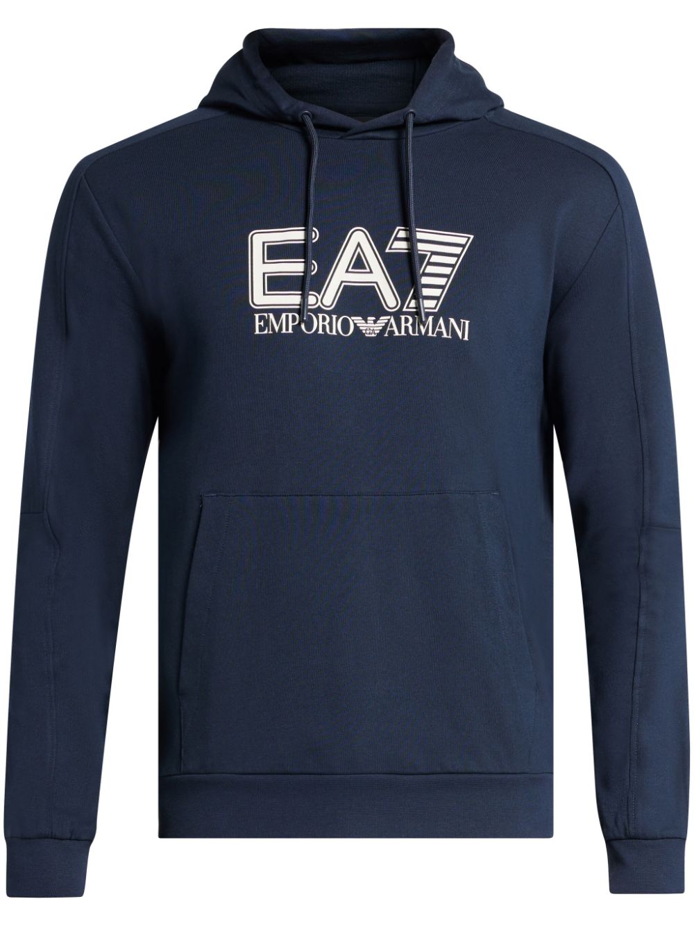 Ea7 Emporio Armani logo-print cotton hoodie - Blue von Ea7 Emporio Armani