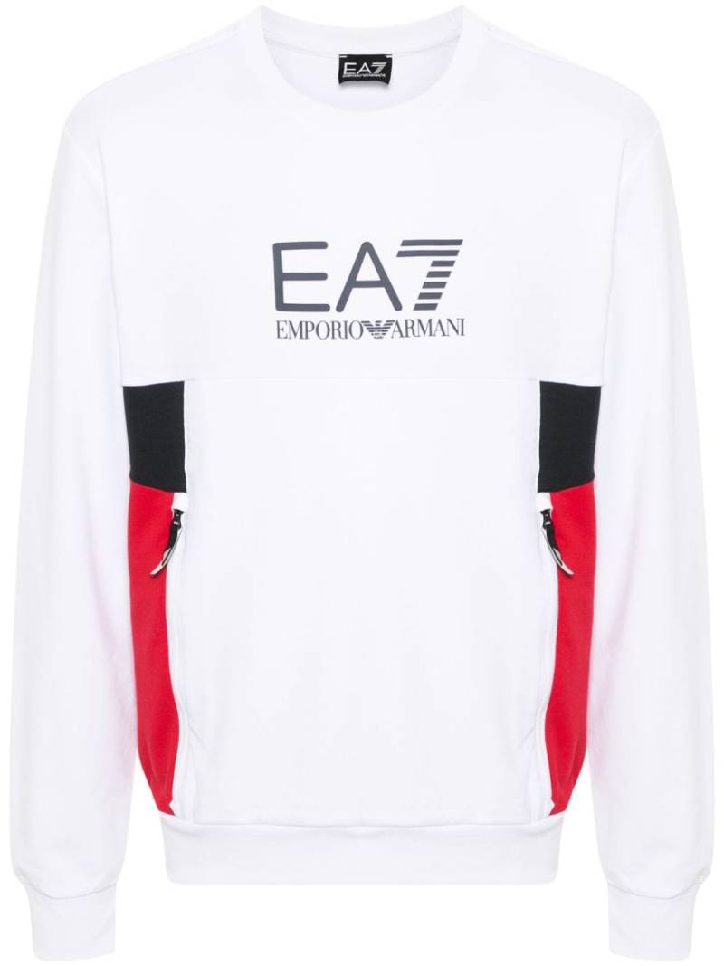 Ea7 Emporio Armani logo-print cotton sweatshirt - White von Ea7 Emporio Armani