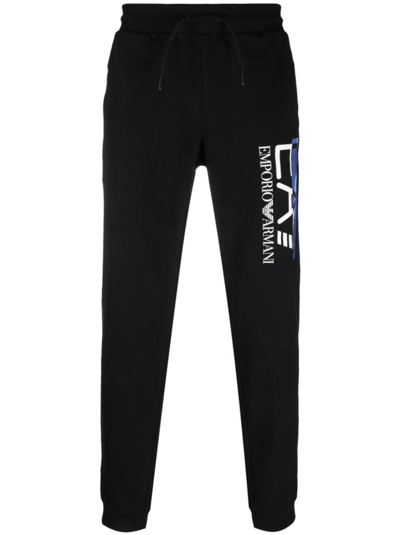 Ea7 Emporio Armani logo-print cotton track pants - Black von Ea7 Emporio Armani