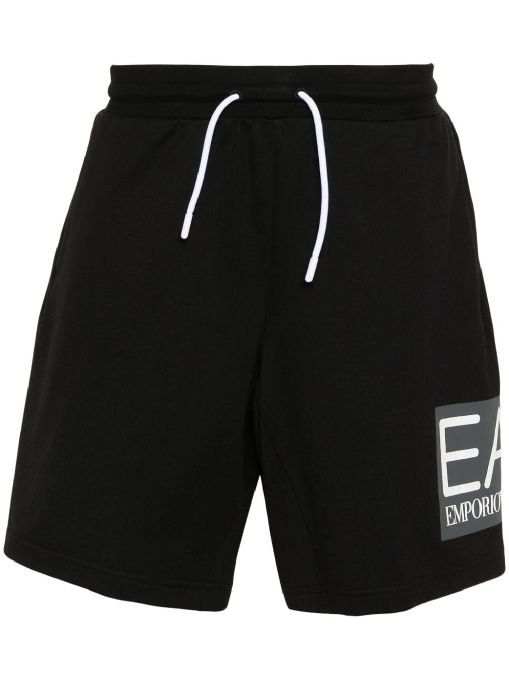 Ea7 Emporio Armani logo-print cotton track shorts - Black von Ea7 Emporio Armani
