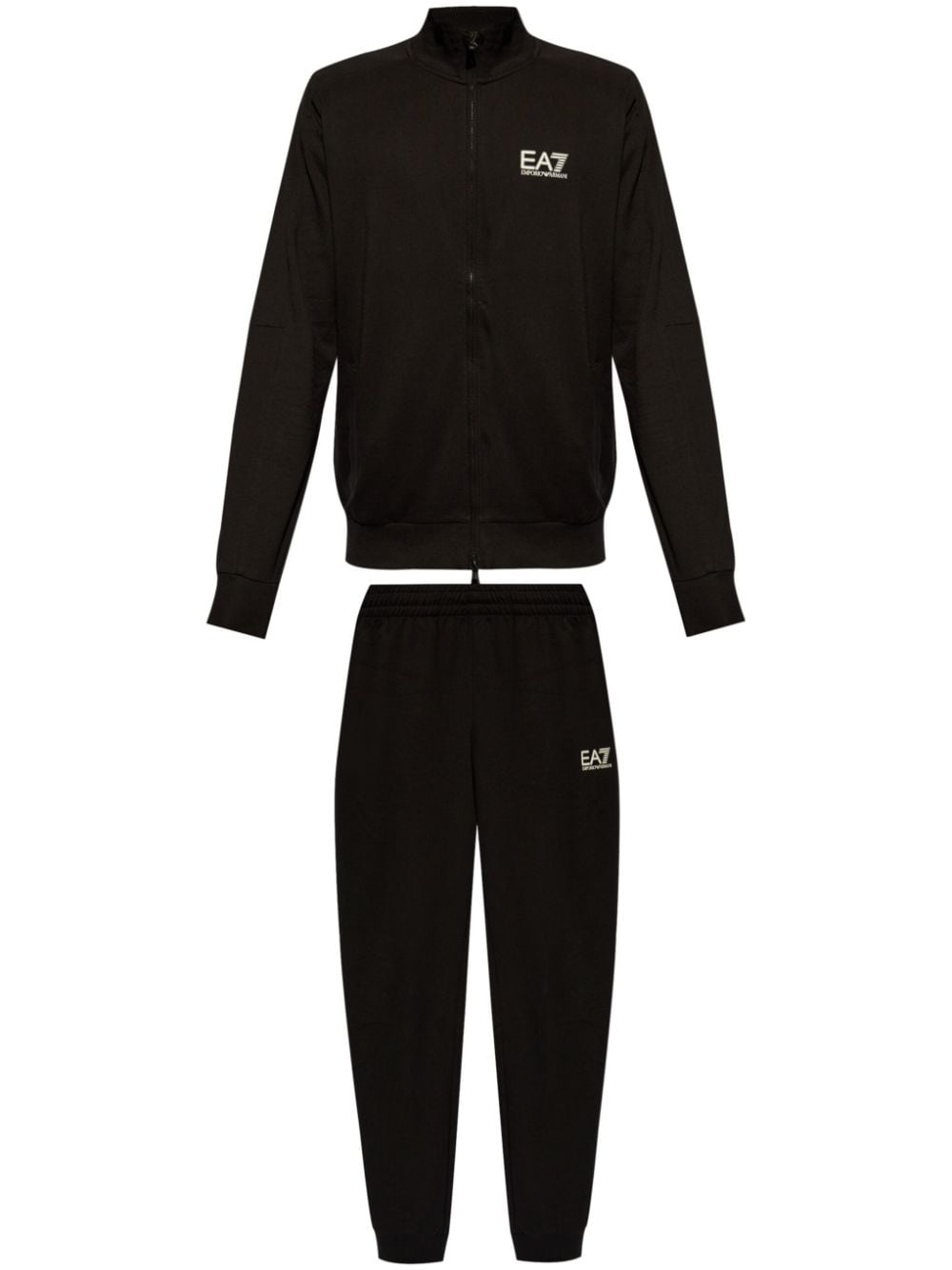 Ea7 Emporio Armani logo-print cotton track suit - Black von Ea7 Emporio Armani