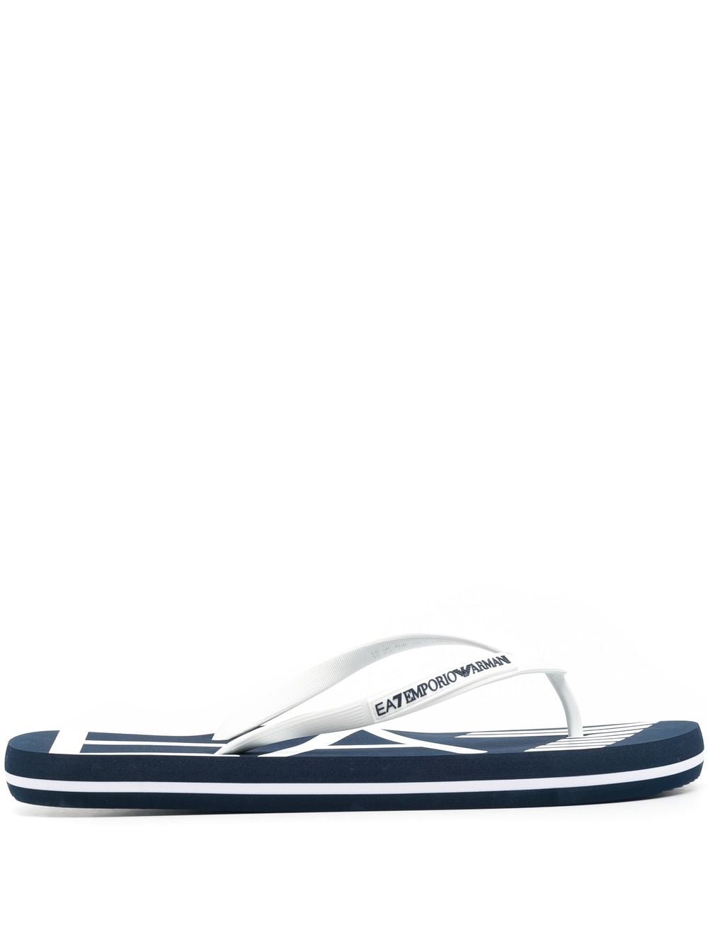 Ea7 Emporio Armani logo-print flip flops - Blue von Ea7 Emporio Armani