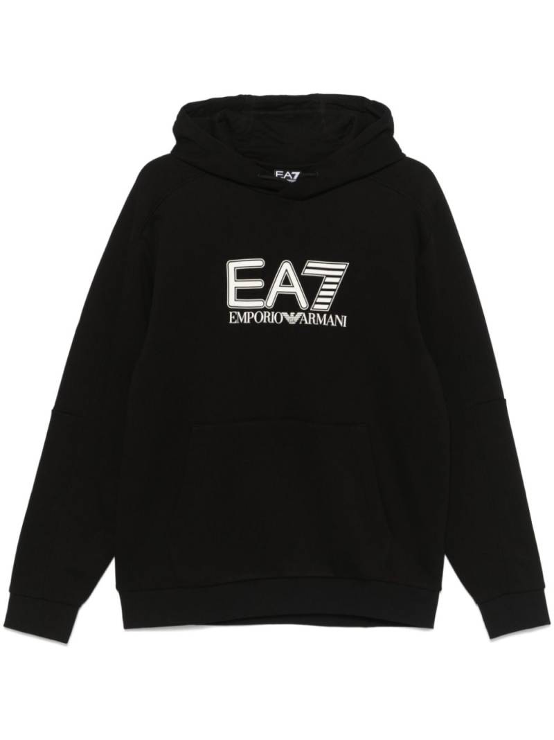 Ea7 Emporio Armani logo-print hoodie - Black von Ea7 Emporio Armani