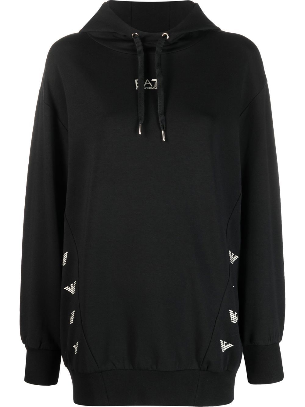 Ea7 Emporio Armani logo-print long-sleeve hoodie - Black von Ea7 Emporio Armani