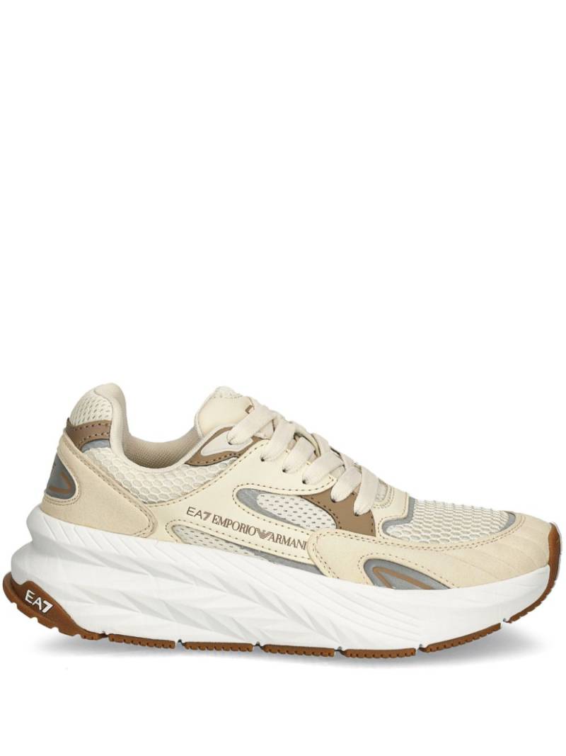 Ea7 Emporio Armani logo-print panelled sneakers - Neutrals von Ea7 Emporio Armani