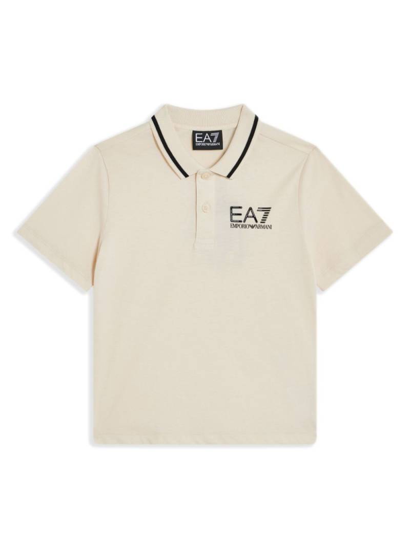 Ea7 Emporio Armani logo-print polo shirt - Neutrals von Ea7 Emporio Armani